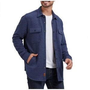 Cloudveil Mountainworks Mens Quilted Shirt Jacket Navy Blue XL Snap Front